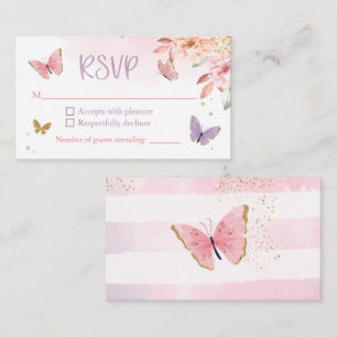 D'accompagnement Carte RSVP Baby shower papillon