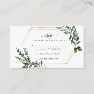 D'accompagnement Carte RSVP cadre or floral  