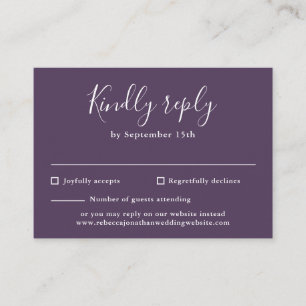 D'accompagnement Carte RSVP de Mariage de script moderne à budget v