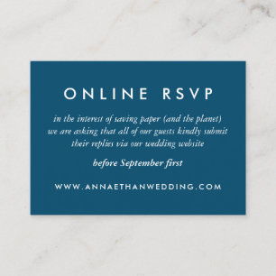 D'accompagnement Carte RSVP en ligne Mariage bleu marine