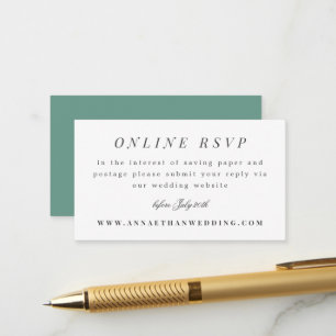 D'accompagnement Carte RSVP en ligne turquoise Simple Branch Mariag