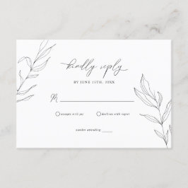 D'accompagnement Carte RSVP feuille feuille de feuillet d'art de li