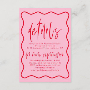 D'accompagnement Carte RSVP Gras Moderne, Rose Et Rouge