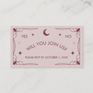 D'accompagnement Carte RSVP inspirée de Tarot rose