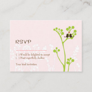 D'accompagnement Carte RSVP Lovebirds (rose vif)