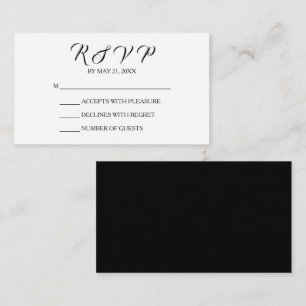 D'accompagnement Carte RSVP Mariage noir blanc