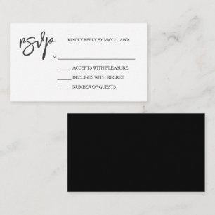 D'accompagnement Carte RSVP noir blanc moderne