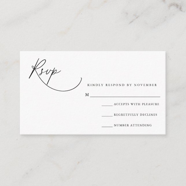 D'accompagnement Carte RSVP Script Moderne (Devant)