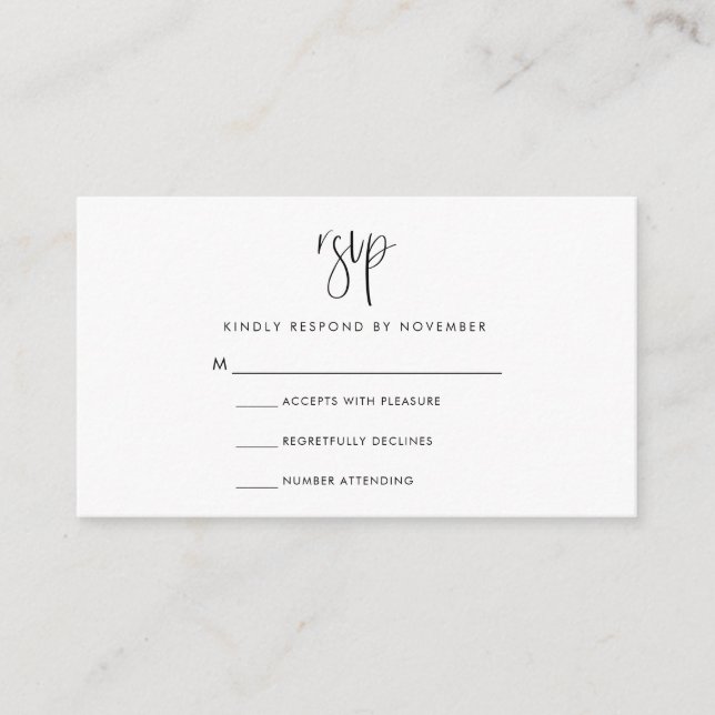 D'accompagnement Carte RSVP Script Moderne (Devant)