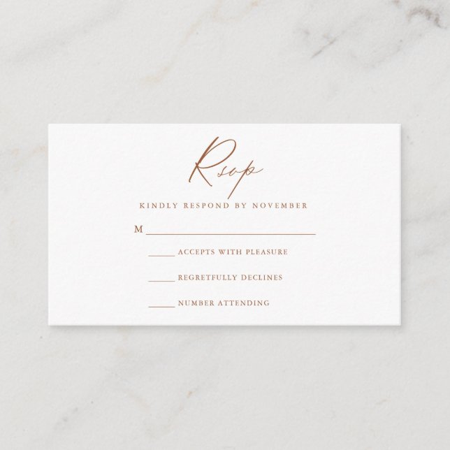 D'accompagnement Carte RSVP Script Moderne (Devant)