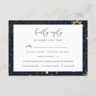 D'accompagnement Carte RSVP Soleil céleste et étoiles Lune