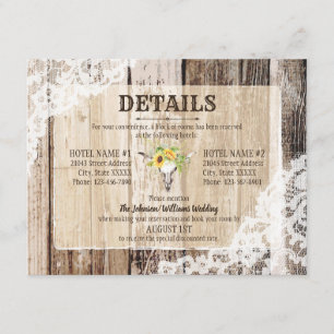 D'accompagnement Carte Rustique Boho Tournesols Détails Longhorn