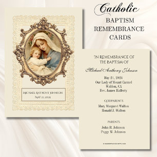 D'accompagnement Carte Sainte de Remembrance de Baptême de Bébé Cat