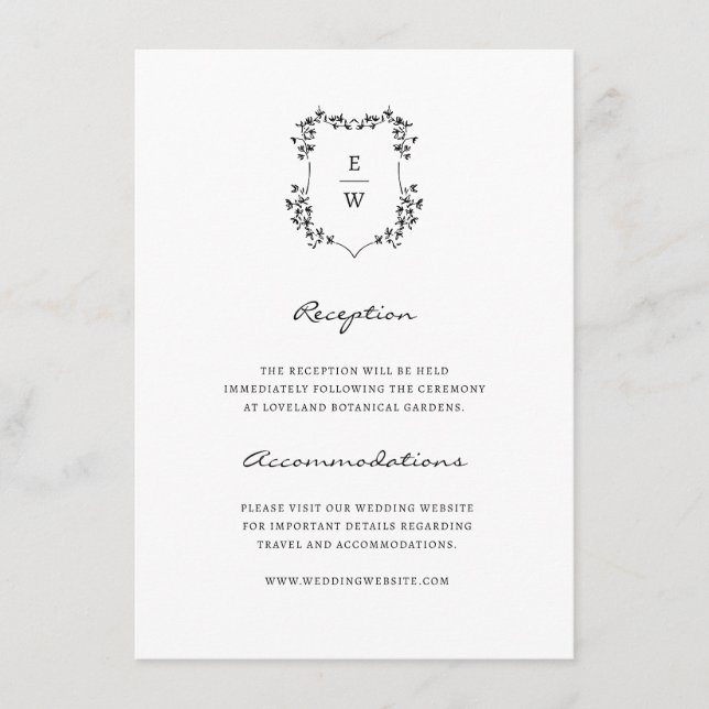 D'accompagnement Carte simple de boîtier Monogramme (Devant)