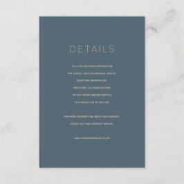 D'accompagnement Carte simple moderne Midnight Blue Mariage Détails