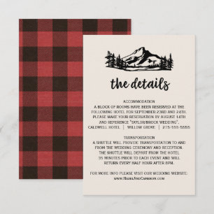 D'accompagnement Carte vintage Wilderness Plaid Détails du Mariage