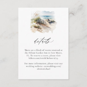 D'accompagnement Carte Watercolor Beach Coastal Details