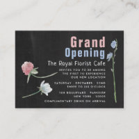 Carte Wild Floral Chalkboard Grand ouverture