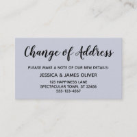 Changement d'adresse minimal et élégant Carte bleu