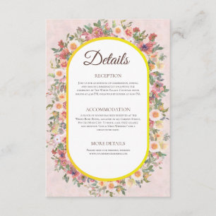 D'accompagnement Charming Garden Floral Mariage Détails Carte