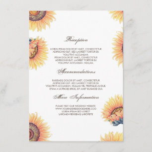 D'accompagnement Chute Sunflowers Information Mariage Carte d'invit