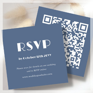 D'accompagnement Code QR Scan pour RSVP Carte Dusty Blue