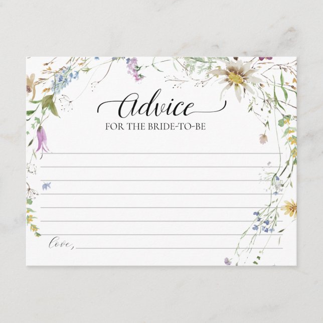 D'accompagnement Conseil fleur sauvage Pour La Carte De Mariée À Êt (Devant)