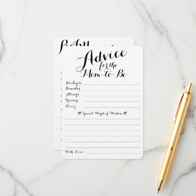 D'accompagnement Conseils et prédictions pour bébé Carte à double f (Devant/Arrière en situation)