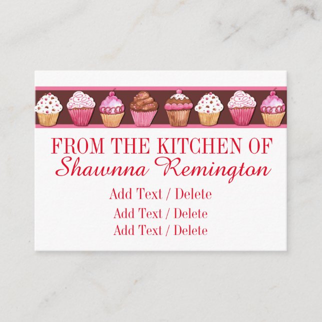 D'accompagnement Cupcake / Boulangerie - Carte d'affaires / boîtier (Devant)