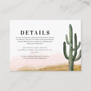 D'accompagnement Desert Cactus Détails du Mariage Carte de boîtier