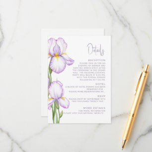 D'accompagnement Détails de la carte de renvoi pour mariage. 