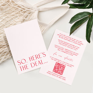 D'accompagnement Détails minimaliste rose pâle Carte et code QR RSV