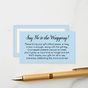 D'accompagnement Dites non à l'emballage Baby shower douce carte ca