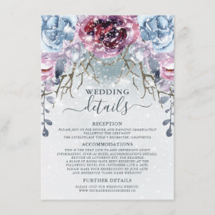 D'accompagnement Dusty Blue Winter Wedding Details Carte de boîtier