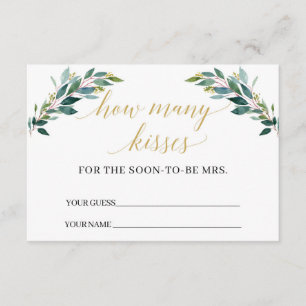 D'accompagnement Eeucalyptus vert Combien de baisers jeu Carte