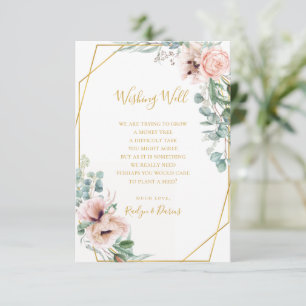 D'accompagnement Élégant flou   Carte Mariage Wishing Well