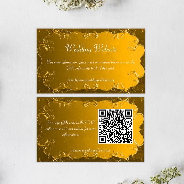 D'accompagnement Elegant Gold Mariage Website Carte de boîtier (Créateur téléchargé)