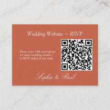 Elégant site en terre cuite QR Code Carte RSVP