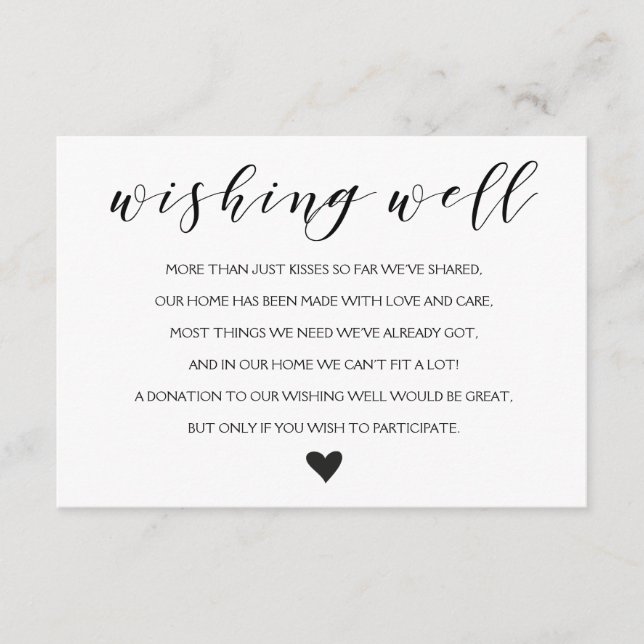 D'accompagnement Elégant Wishing bien mariage insérer carte (Devant)