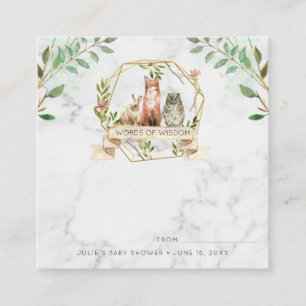 D'accompagnement Elégante carte de conseil Baby shower Woodland