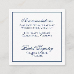 D'accompagnement Elégante carte de détails Mariage bleu et blanc ma