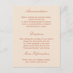 D'accompagnement Élégante carte de détails Mariage de script en ter