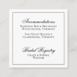 D'accompagnement Elégante carte de détails Mariage noir et blanc