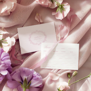 D'accompagnement Elégante carte de recette Fête des mariées rose ro