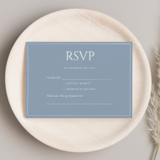 D'accompagnement Élégante carte de réponse bleu poussiéreux moderne