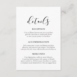 D'accompagnement Elégante carte d'information du mariage design