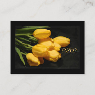 D'accompagnement Elégante carte Mariage RSVP Tulip Jaune
