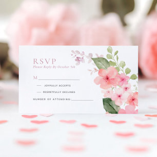 D'accompagnement Elégante couleur rose Sakura Flowers mariage carte