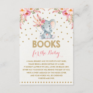 D'accompagnement Eléphant Floral Rose Or Apportez une carte d'inser