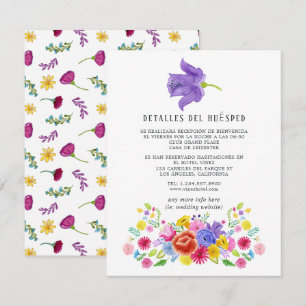 D'accompagnement Espagnol Floral Fiesta Détails de l'invité Carte d